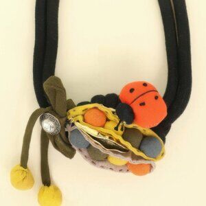 Handmade Fabric Ladybug Necklace